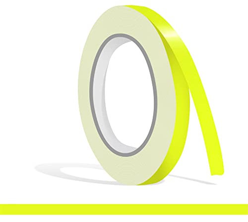 siviwonder Zierstreifen neon gelb Neongelb Leuchtend Glanz in 9 mm Breite und 10 m Länge Aufkleber Folie für Auto Boot Jetski Modellbau Klebeband Dekorstreifen - fluoreszierend grell leuchtgelb