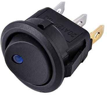 Akozon Runder Wippschalter, 2-polig 12 V LED Wippschalter Ein-Aus-Steuerung Rundwippschalter, Kfz-Elektrik Rund-Ein/Aus-Spst-Schalter für Auto Van Dash Boat Light