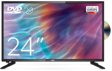 Cello C2420FSDE Televisor Digital LED HD Ready de 24 Pulgadas con Sintonizador Triple DVB-T2 S2 y Reproductor de DVD Integrado