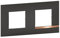 BTicino - Plaque Altège Collection Mezzo 2 postes finition Note cuivrée - noir satiné avec liseré effet cuivre
