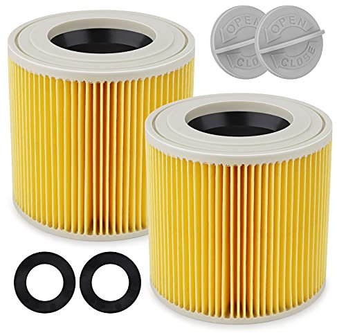 Filtro a Cartuccia for Kärcher, 2 PCS Filtro Aspirapolvere Umido/Asciutto for Aspiratutto Kärcher A 2204 WD2 WD3 MV2 MV3 WD2.200 WD3.500 P WD 3.200, WD 3.500 P come 6.414-552.0
