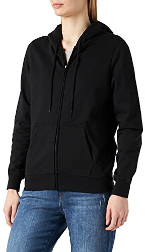 Build Your Brand Ladies Basic Zip Hoody Felpa con Cappuccio, Nero, S Donna