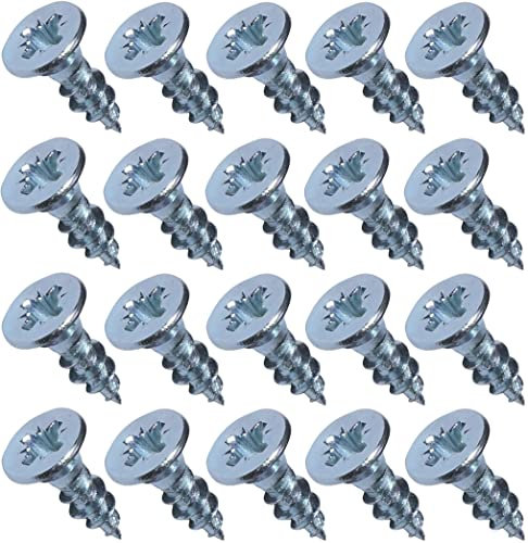 AERZETIX - C44781 - Lot de 20 - Vis à bois - Ø3x10mm - en acier zingué métal - tête fraisée - à empreinte cruciforme pozidriv - couleur argent