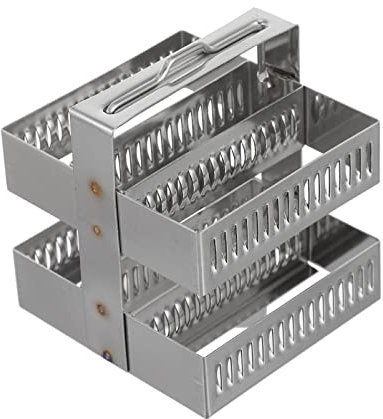 iplusmile Microscope Slides Rack 30 Positions Stainless Steel Staining Rack Slide Storage Stand for Experiments