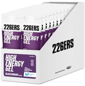 226ERS High Energy Gels | Veganes Energie Gel mit Cyclodextrin (50g) als Kohlenhydrat und BCAA 8:1:1, Power Gel, schwarze Johannisbeere - 24 Stück x 76g