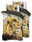 Sleeptime Bettwäsche 4teilig 135cm x 200cm 4teilig - Lion - weich & bügelfrei Bettbezüge mit Reißverschluss - Bettwäsche Set mit 2 Kissenbezüge 80cm x 80cm