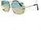 FEISEDY Vintage 70er 80er Sonnenbrille Herren Square Steampunk Brille Groß mit Metall Rahmen und UV400 Schutz B2894