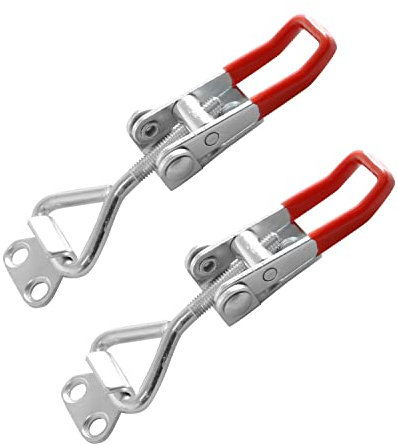 2Set Adjustable Toggle Clamp (Lock Hole),220lbs 304 Stainless Steel Capacity for Toolbox, Door, Box, Trunk, Tractor Cover, Smoke Cover, Woodworking Fixture and Quick Release Pull Lock.