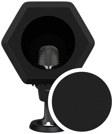 Marisflo Professional Microphone Isolation Ball with 2-Layered Pop Filter, High Density Foam Great Noise Cancellation