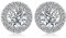 JewelryPalace Rundschliff 1ct Moissanite Halo Ohrstecker Silber 925 Damen, Simulierter Diamant Braut Schmuck Set, Ohrringe Silber Mädchen Edelstein, Ohrstecker Silber Klein mit Stein Geschenk Frauen