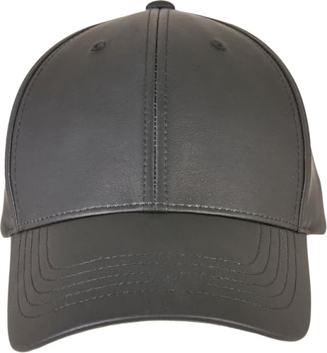 Flexfit Synthetische Leder Alpha Form Dad Cap Unisex Kappe Schwarz Basics
