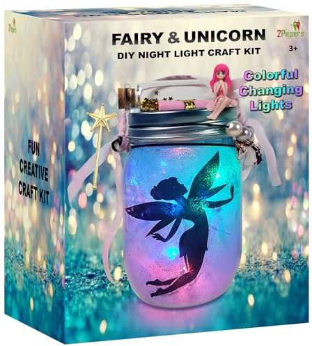Haz tu propio tarro de unicornio y linterna de hadas con luz nocturna para niños, el mejor regalo de cumpleaños para niñas de 3, 4, 5, 6, 7, 8, 9, 10, 11, 12 años, regalo de unicornio y kit de