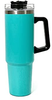 Termo para Bebidas Calientes Vaso de Taza de 40 oz con asa Vaso Aislado con Tapas y pajitas Vaso de café de Acero Inoxidable Tazas Termo