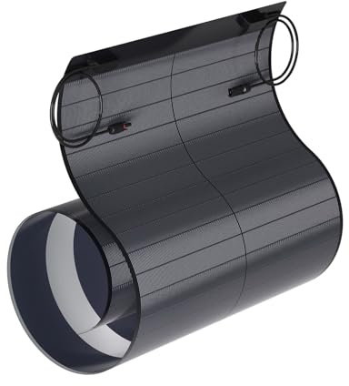 Renogy Panneau solaire ultra flexible de 150 W avec boucles, avec dos d'étanchéité, facile à décoller et à coller, et peut être plié à 360° pour bateau, yacht, camping-car, camping-car
