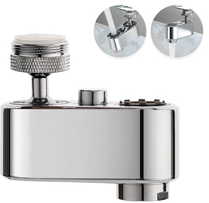 JINYOMFLY Aeratore Rubinetto Cucina, 360° Girevole Rubinetto con 2 Modalità Aeratore Filtro Anti-spruzzo, Aeratore per rubinetto, Aeratore Rubinetto, Atomizzatore Rubinetto (Argento 2)
