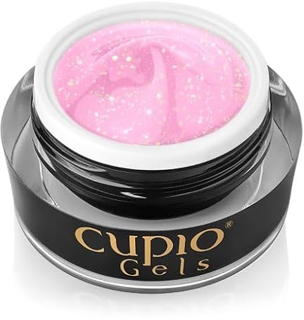 Cupio Glitter Glam Builder Gel 15 ml – Glitzer Aufbaugel für Gelnägel – Selbstnivellierendes UV/LED Modelliergel, HEMA-frei, für French, Verlängerung & Nail Art