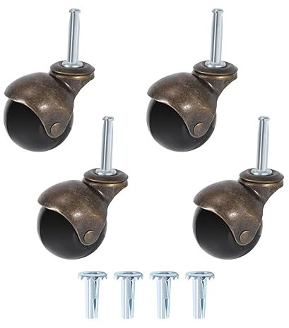 2 Zoll Kugelrolle mit Hülsen Lenkrolle Antik Vintage für Möbel Sofa Stuhl Schrank 4 Packungen