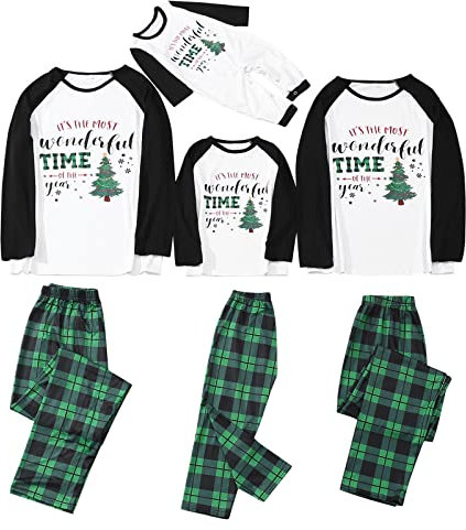 Surttan Set Di Pigiami Natalizi Pigiami Abbinati Coppia Fidanzati Sleepwear Nightwear Merry Christmas Pigiama Invernale Felpa Senza Cappuccio + Pantaloni Larghi Natalizia Pigiama Pile Donna Invernale