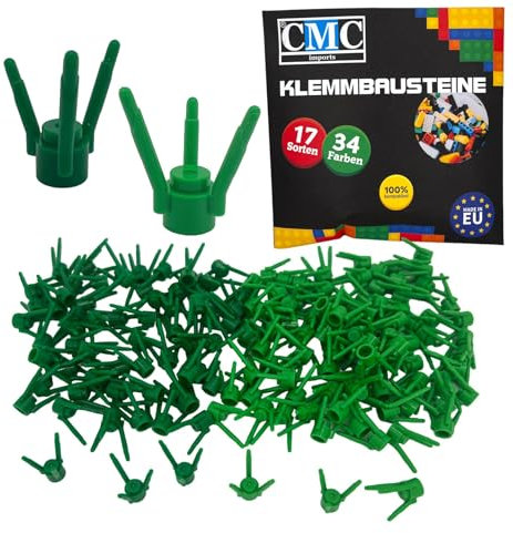 CMC imports 50 x Klemmbausteine Pflanze Plant Flower Stem Blume Gras Stängel Baustein 3741 Blättern Blumen für Garten City Deko Wald Grün (Grün Mix)