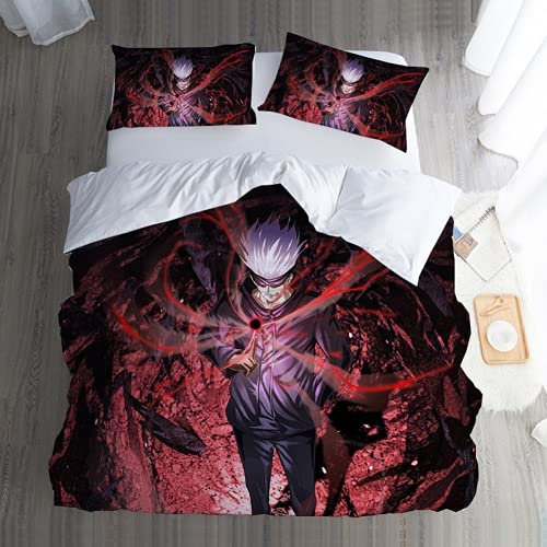 WolWes Anime Bettwäsche-Set 155×220CM,Kinder Bettbezug Set Mit Kissenbezügen 80×80 cm,Mikrofaser Bettbezug, Für Kinder Jungen und Mädchen（C6）