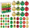 Homewit 84 Stü Weihnachtskugeln Weihnachtsdeko Set Weihnachtsbaumspitze Stern Weihnachtsbaumschmuck Set Weihnachtsbaumkugeln mit Aufhänger Christbaum Kugeln Mehrweg Kunststoff Rot + Grün-3