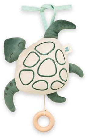 hauck Cuddle N Sleep, Schildkröte - Baby Spieluhr zum Aufhängen, Kuscheltier mit Herausnehmbarem Spielwerk Brahms' Wiegenlied Guten Abend Gute Nacht, ca. 2 Minuten Spieldauer