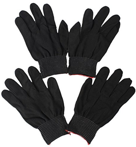 Janasiba 2 Paar Antistatik-Nylon Arbeitshandschuhe Nylon Handschuhe, Schwarz