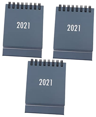 NUOBESTY 3 Stücke 2021 Solide 2021 Mini Schreibtisch Kalender Kalender Memo Pad Memo Karten Desktop Kalender Für Büro