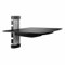 JUSTOP Tempered Black Glass Floating Shelf Wall Mounted Shelves For Routers, DVD players, Controller Storage, Gaming Consoles, Satellite Receivers, With Integrated Cable Management (1 Tier - Silver)