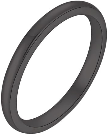 Bishilin Partnerringe Damen Edelstahl, Ring Personalisiert Schmal 2MM Bandring Silber Schwarz Gold Rosegold Ringe Nickelfrei Freundschaftsring für Frauen Gr.49-67