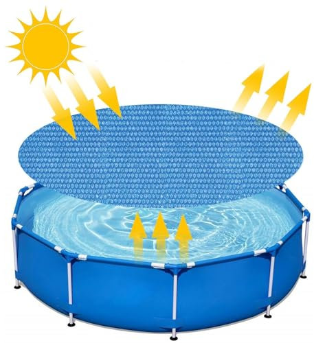Hugsweet Pool Solarfolie Runde, Solarplane Pool Rund, Poolabdeckung Ø 150cm, Solar Folie Für Pool, Solarplane, Thermoplane, Wärmefolie, Poolsolarplane, Thermodecke Mit Luftblasen, Für Wassererwärmung