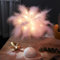 HEBEOT Lampe de table en plumes décorative en plumes Lampe de chevet pour chambre à coucher, salle d'étude, salon 9 x 21,8 cm (Rose)