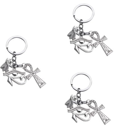 VALICLUD 3stücke Ägyptische Symbol Schlüsselanhänger Kreativer Schlüsselhalter Mit Anubis Design Vintage Schlüsselring Für Taschen Robustes Und Stilvolles Accessoire Für