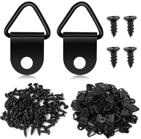 40 Pieza Ganchos de Marco de Foto Kit Gancho para Marco Ganchos Marcos de Fotos Ganchos para Colgar Fotos Colgador de Cuadros Con Tornillos Para Colgar Marco Pinturas Obras de Arte (Negro)