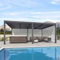 PURPLE LEAF Pergola Bioclimatique 6 x 3,68 m Pergola Aluminium avec Stores Enrouleurs des Deux Côtés Tonnelle de Jardin Lames Orientables Pergola Jardin Extérieur, 1 Côté Long et 1 Côté Court, Gris