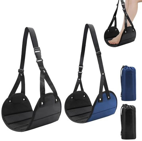 FULHANY Paquet de 2 Repose Pied Avion - Repose Jambe - Repose-Pieds de Voyage - RéGlable En Hauteur,Soulage Les Pieds,Adapté Aux Bus Longue Distance,Aux Voyages En Avion