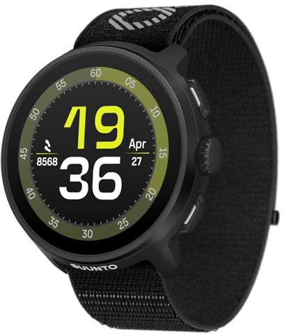 SUUNTO Run GPS Sport Running Watch, Lightweight 1.32 AMOLED Black Textile