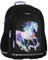 sarcia.eu Schwarz, VERSTÄRKTER Schulrucksack mit DREI FÄCHER für Mädchen, mit Reflektoren, Pferd 40x29x20cm, 23 l (Schwarzes Pferd)