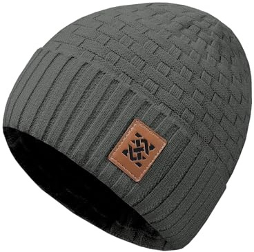 Zaitun Beanie Mütze,Herren Winter Warme Unisex Wintermütze Waffelstrickmütze Komfortable, Dicke Mütze mit Rippmuster für den Alltag