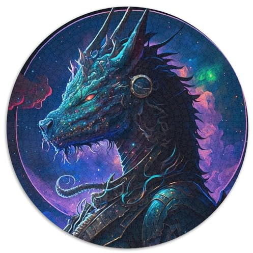 Rundes Puzzle Dragonborn mit 1000 Teilen für Erwachsene Familie und Freunde, knifflige Herausforderung (67,5x67,5cm)