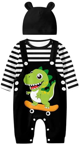 SFreeBo Abbigliamento Neonato Maschietto 3 Pezzi Set Invernale Maniche Lunghe in Cotone a Righe per Neonati 3-18 Mesi