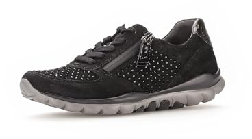 Gabor Fantastic Sparkle Black Nubuck Womens Lacing Shoes 76.968.87