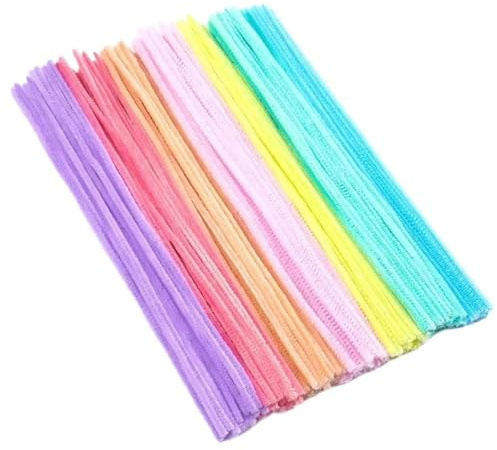 Limpiapipas Limpiadores De Pipas De Chenilla De Colores, Varillas De Alambre De Espumillón De Felpa, Tiras De Pelo, Manualidades, Juguetes Educativos Al Por Mayor(Macaron,200PCS)