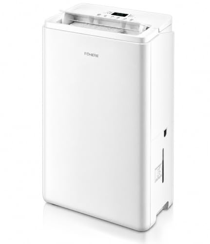 FOHERE Luftentfeuchter 30L/24h mit WLAN-App, Raumentfeuchter bis 50 m²/135 m³ für Keller, Bad und Schlafzimmer, Dauerablauf, Wäschetrocknung, 24h-Timer, Auto-Abschaltung