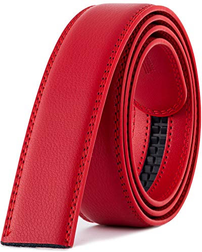 Katusi Herren Gürtel Ohne Schnalle kts9 120cm,Rot,120