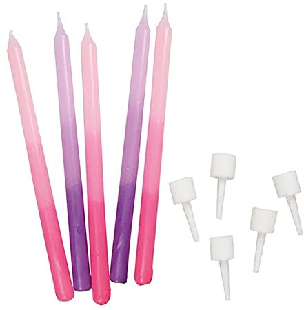 Pink/Purple Ombre Candles - Pack of 12-100mm