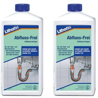 Lithofin Abfluss-Frei 2 l - von Abflüssen an Spül und Waschbecken in Küche & Bad