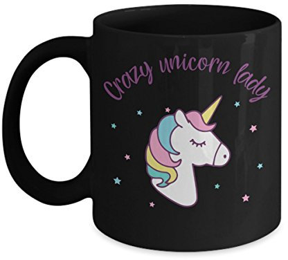 Crazy Unicorn Lady Mug - Funny Coffee Cup - Unicorn Farting Rainbow Mug - Unicorn Related Gifts