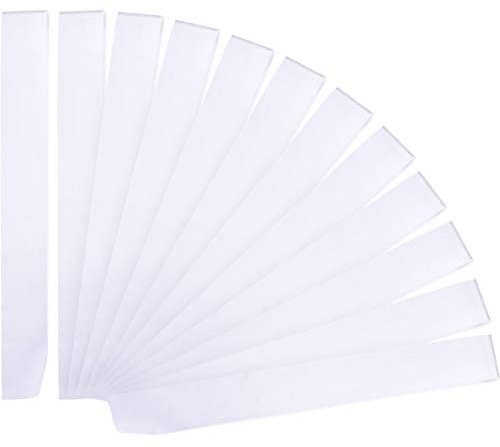 12 Stück Blank Satin Schärpen Plain Schärpen Party Zubehör für Hochzeit Party Lieferungen (Weiß)