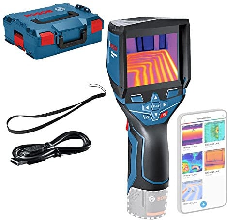 Bosch Professional 12V System Wärmebildkamera GTC 400 C (Ohne Akku und Ladegerät, mit App-Funktion, Temperaturbereich: –10 °C bis +400 °C, Auflösung: 160 x 120 Pixel, in L-Boxx)